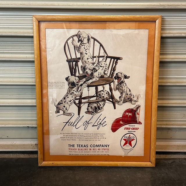 【TEXACO】テキサコ ダルメシアン ポスター★木製フレーム付き