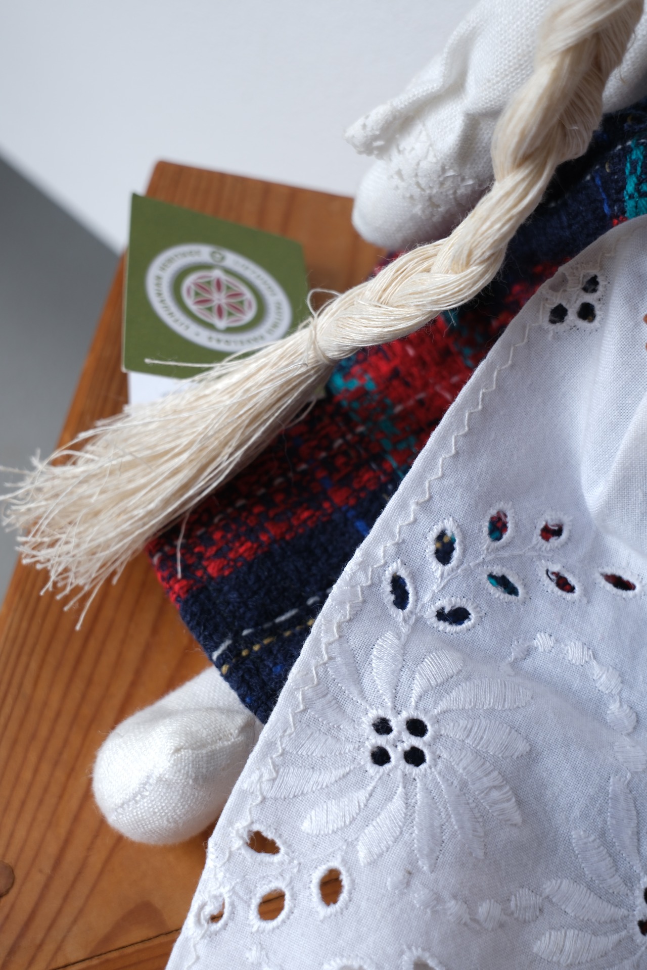 Handmade Lithuanian lady with linen plaits