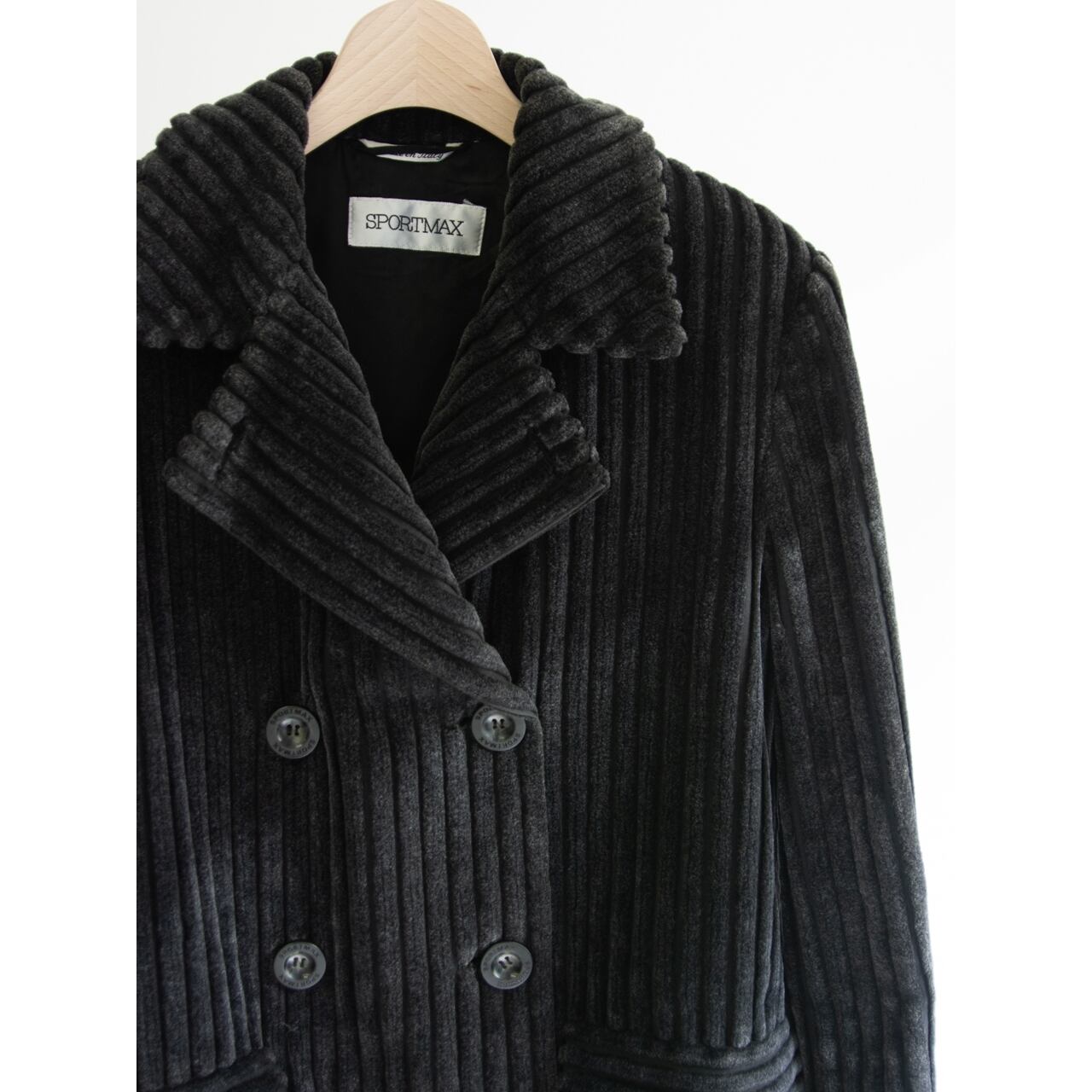【MaxMara SPORTMAX】Made in Italy 100% Cotton Corduroy Double Jacket（マックスマーラ スポーツマックス イタリア製 太畝コーデュロイダブルジャケット コート）