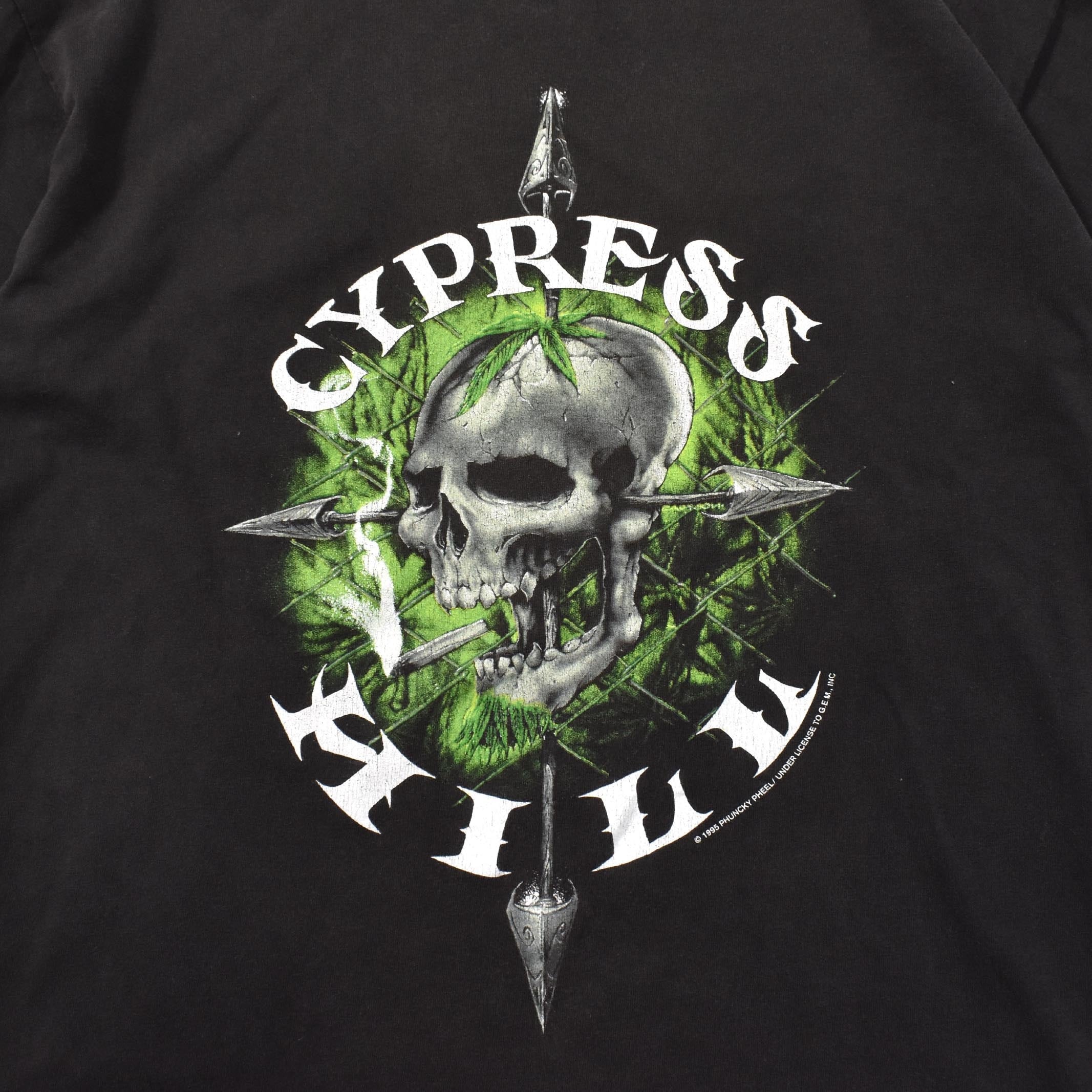 XL] 90's Cypress Hill Roll It Up Printed T-shirt Black | mongos