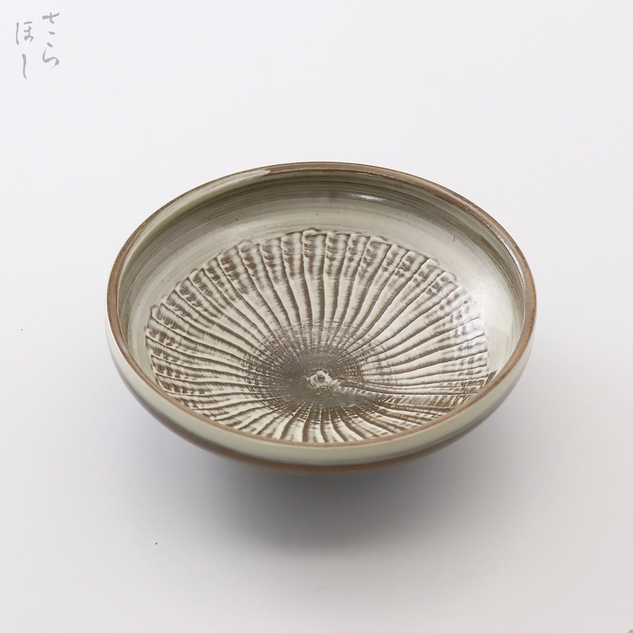 小鹿田焼 小袋窯 5寸切立皿 打ち刷毛目 白 直径約15cm 陶器 和食器 民藝