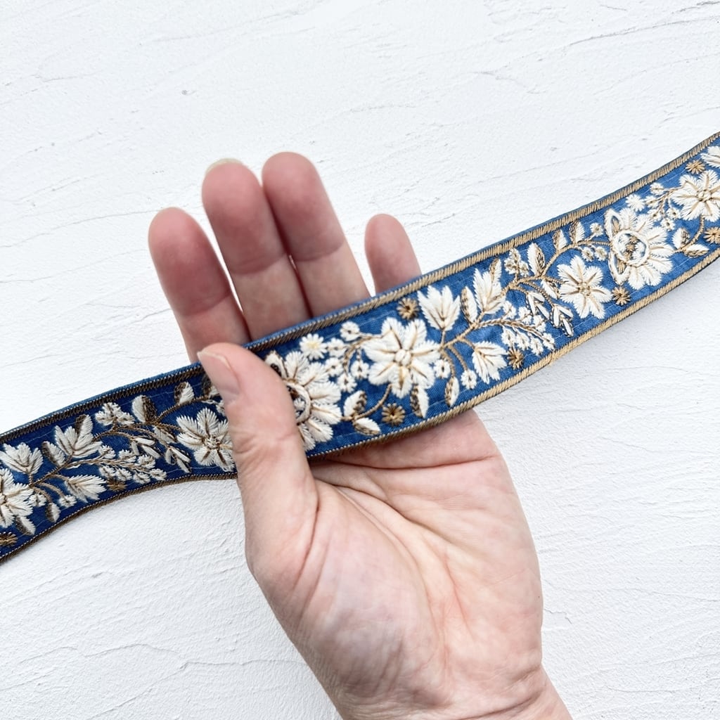 ターコイズ]インド刺繍リボン 2927 | インド刺繍リボン専門店