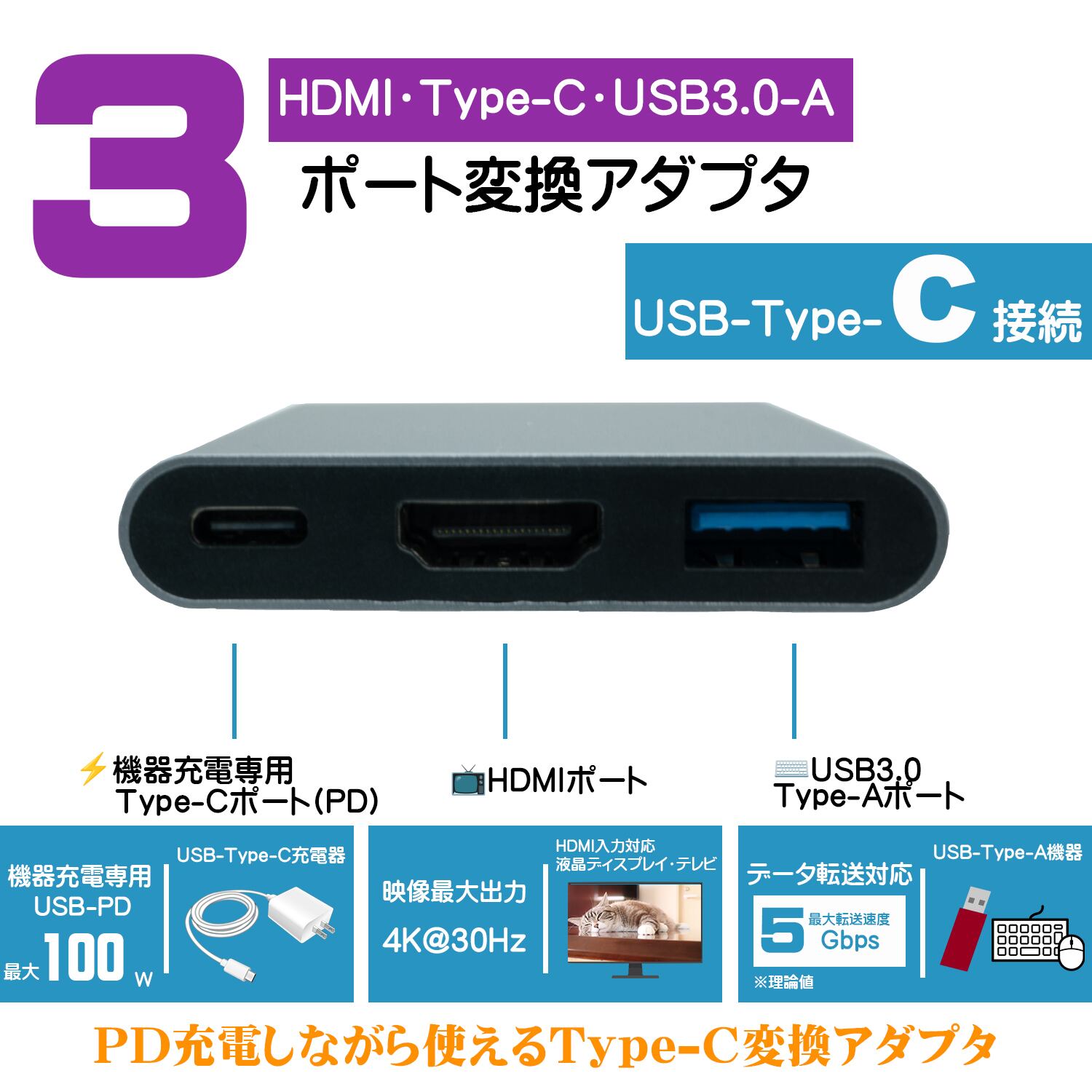 Alt mode 映像 出力 対応 Usb type-c ハブ USB TypeC MSTハブ