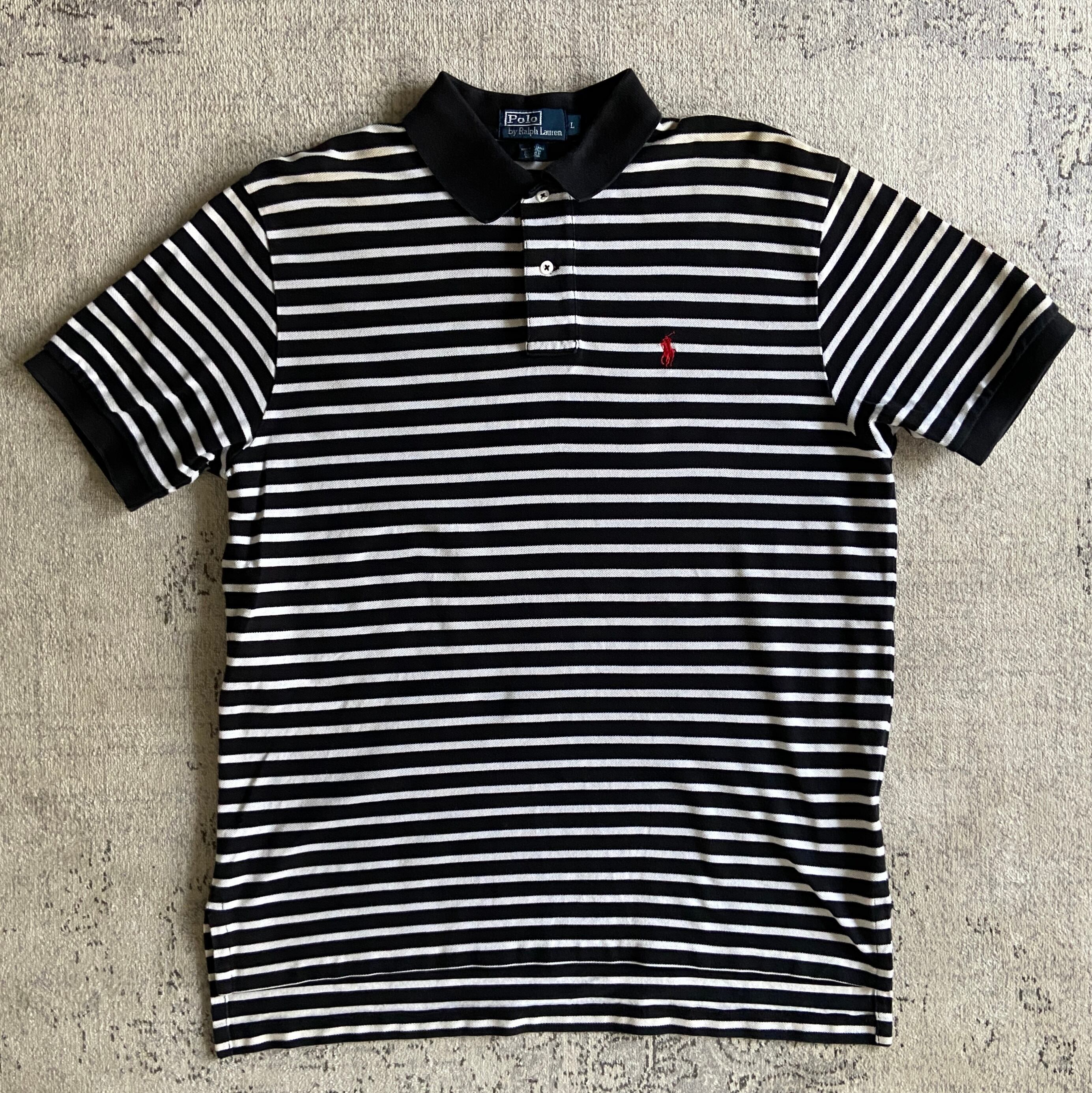 1990s Polo Ralph Lauren Stripe Polo Shirt L F670