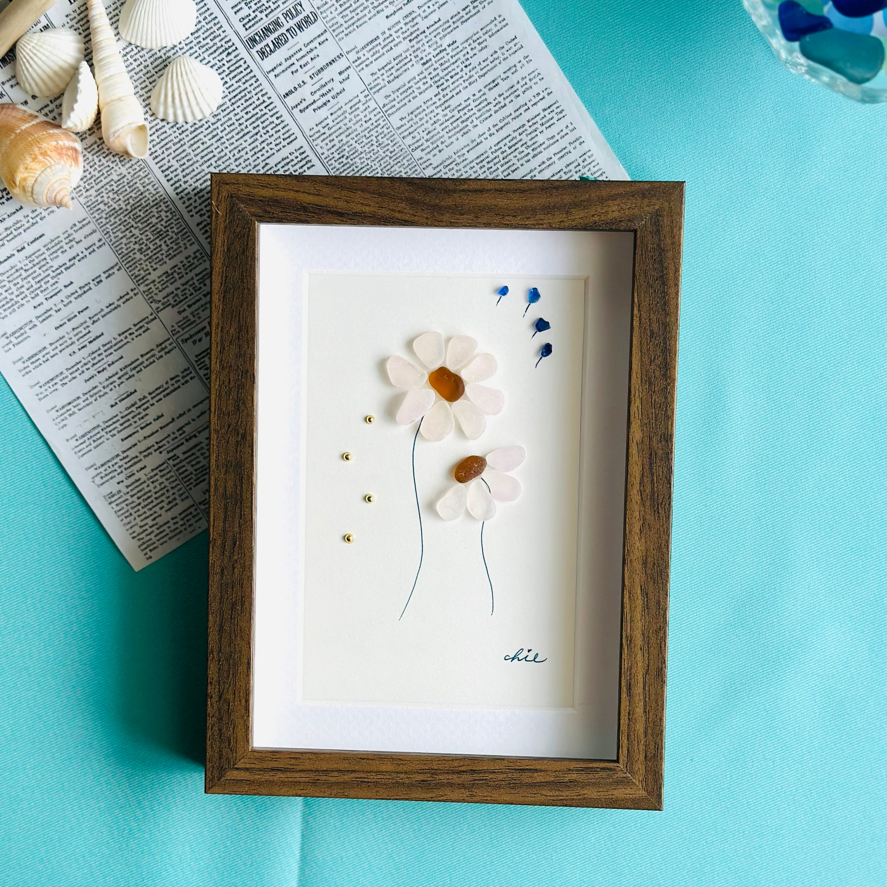 No.55 【蒼の森】シーグラスアート