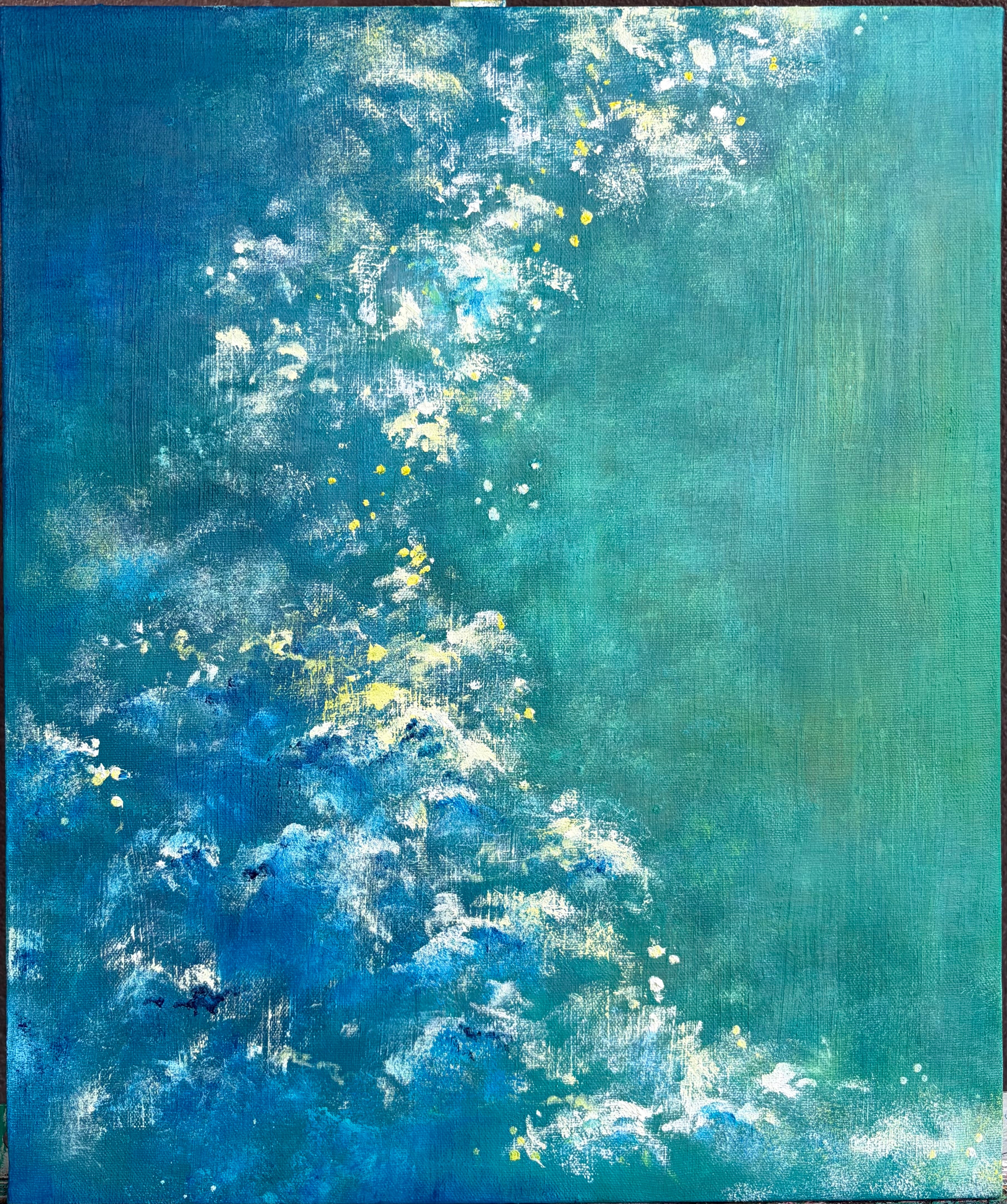 油絵 油彩 油彩画 絵 絵画【空と雲のネモフィラ】 | PAY ID
