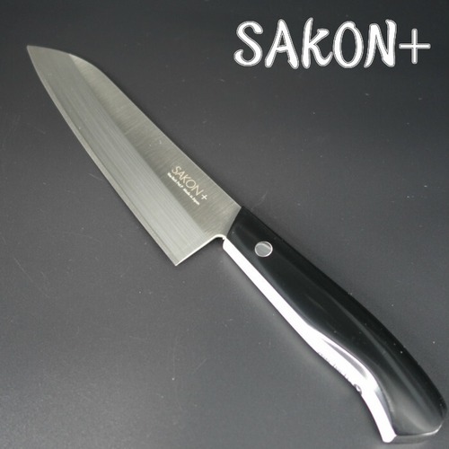 SAKON+ 三徳 包丁 片刃 185mm 左近プラス 土佐刃物 vee-tech メタクリル人工大理石柄