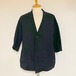 Waffle Three-Quarter Sleeve Cardigan　Black