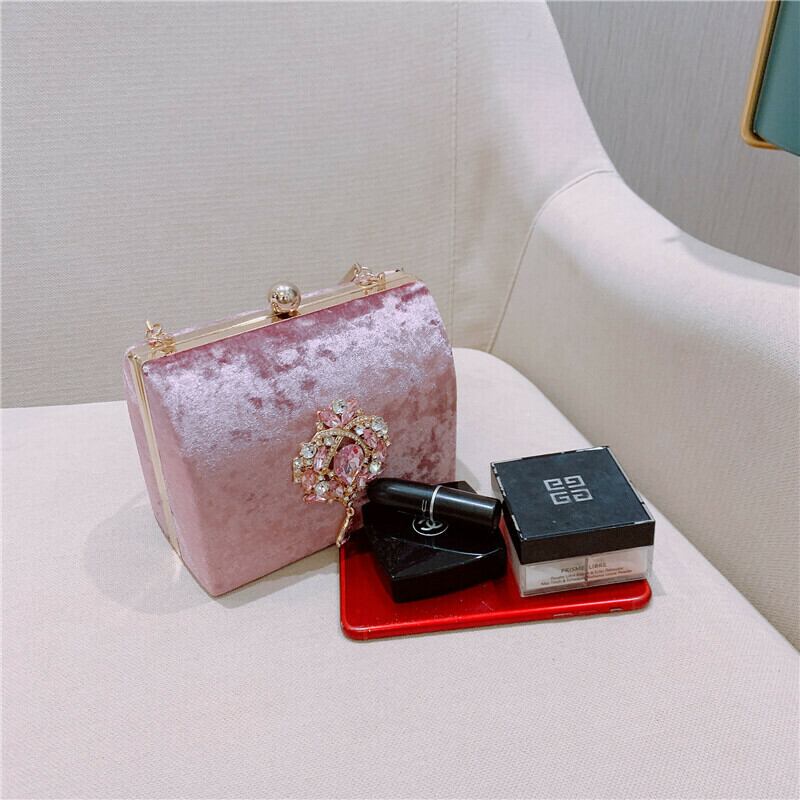 ベルベット 刺繍 パーティーバッグ 結婚式バッグ 手持ちショルダー