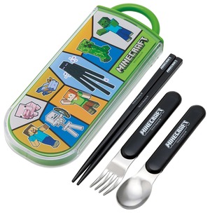 【数量限り】スケーター(Skater) 子供用 お弁当 トリオセット 箸 スプーン フォーク キッズ カトラリー 抗菌 加工 開けやすいスライド式 日本製 マインクラフト 25 Minecraft 男の子 TACC2AG