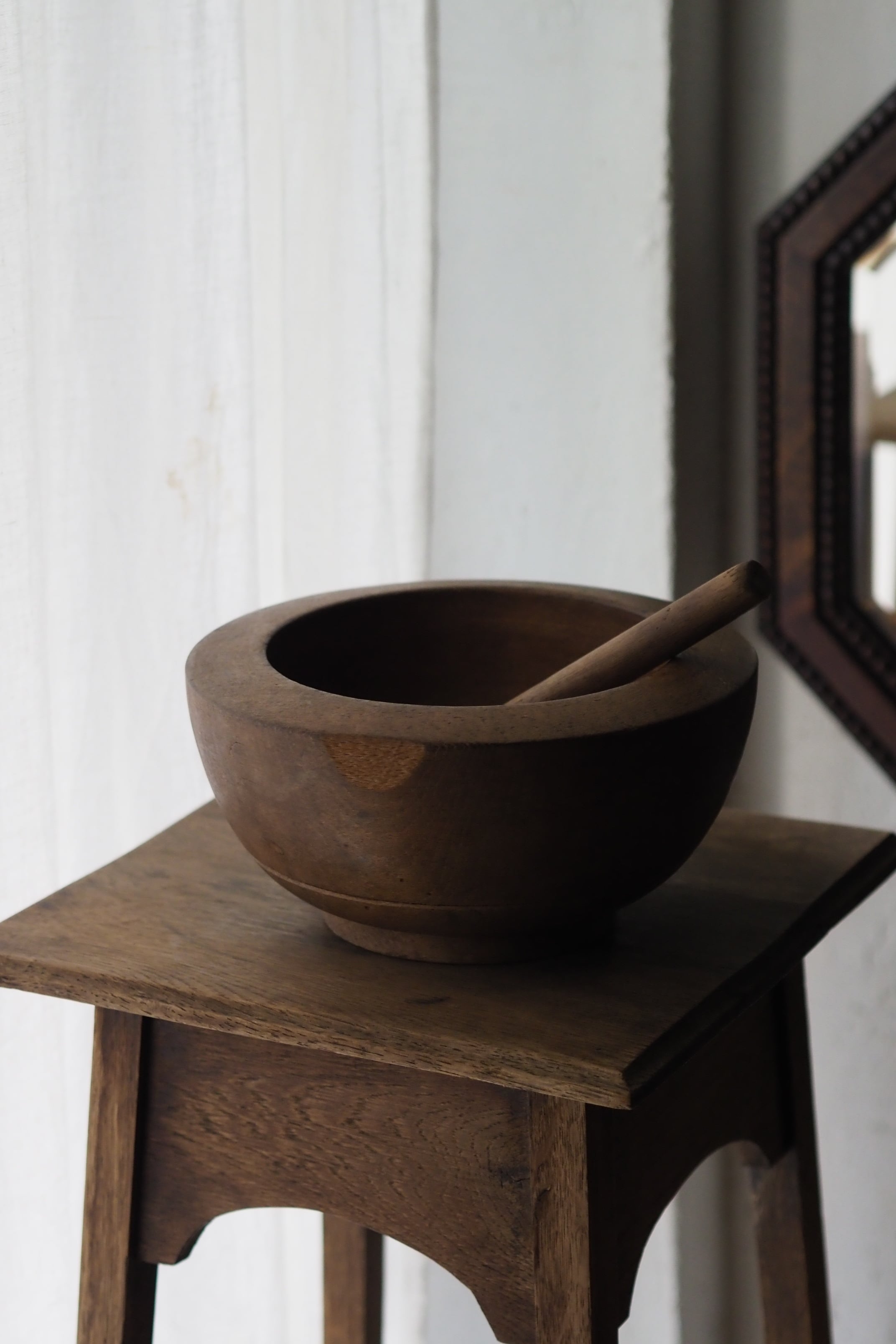 イギリスアンティーク 木のすり鉢-antique wood mortar | アンティーク
