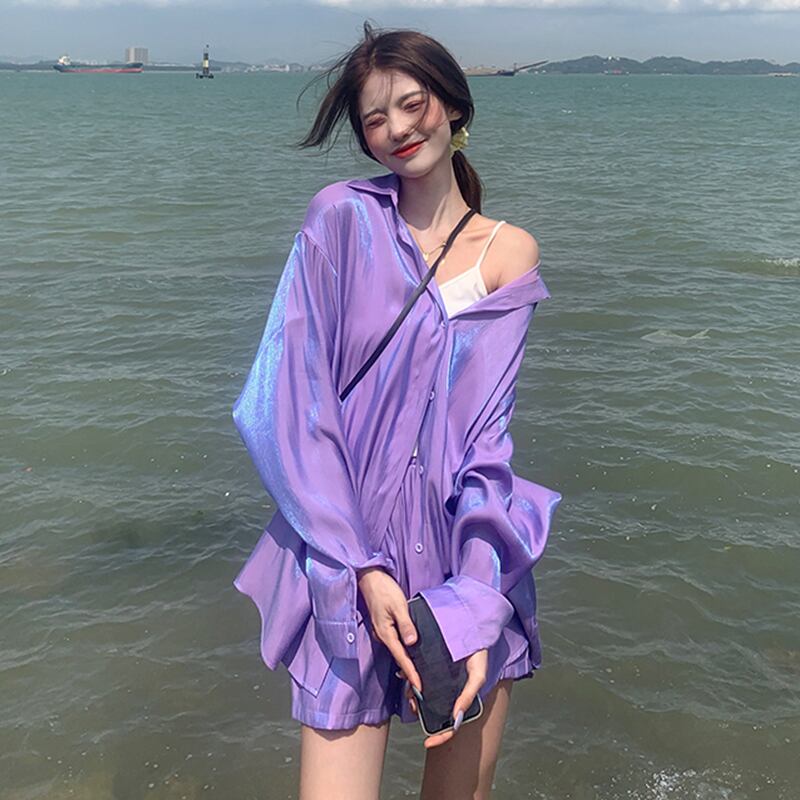 サマールーズシャツ レディース ロング 夏物 YY-ファッション69275438372