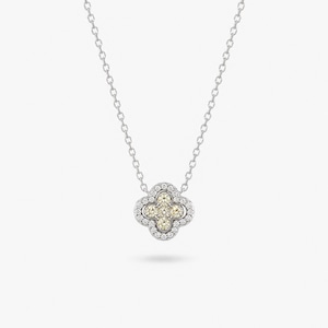 mini clover flower necklace イエロー
