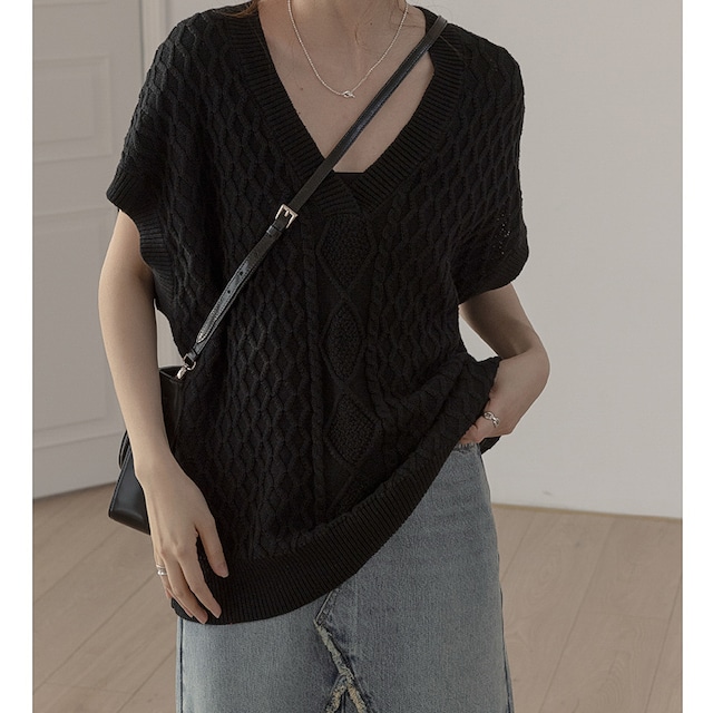 V Neck Knit Vest KRE1737