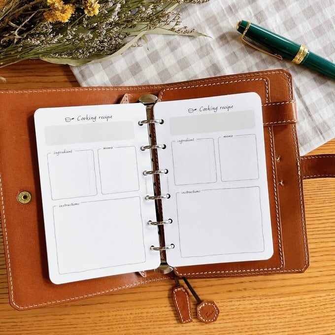 ミニ6穴サイズ/お料理レシピリフィル