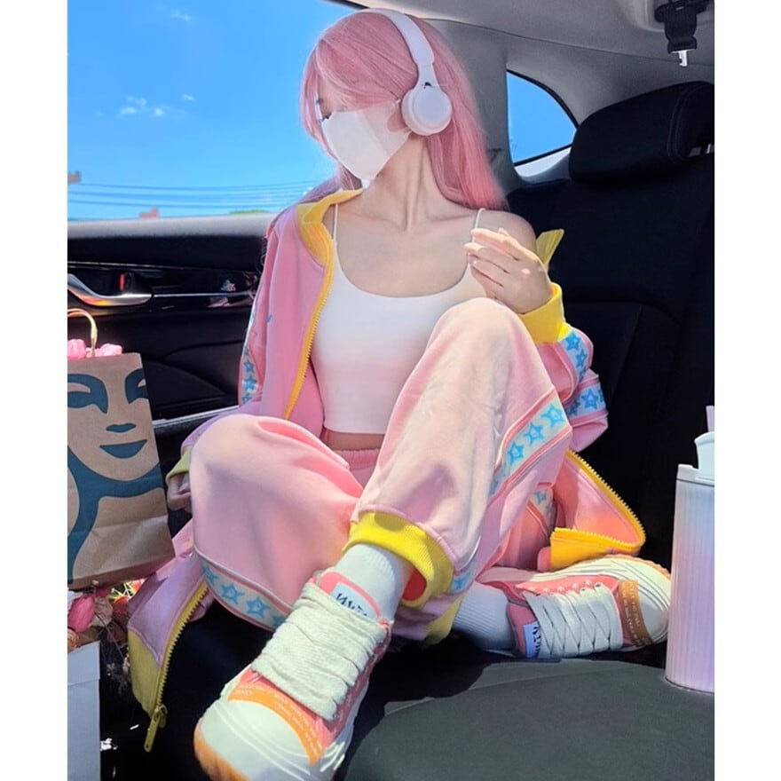 サブカル 服 地雷系 通販 ゆめかわ セットアップ ジャージ ゆるかわ