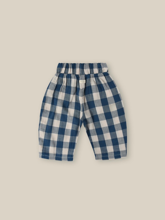 ラスト1点  organic zoo/Pottery Blue Gingham Fisherman Pants