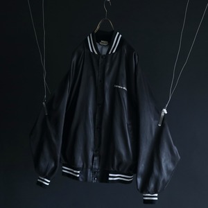 80s' vintage over silhouette monochrome color award jacket