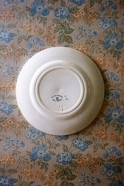 1880s Creil et Montereau 青い桜とプレートa Cerisier クレイユモントロー