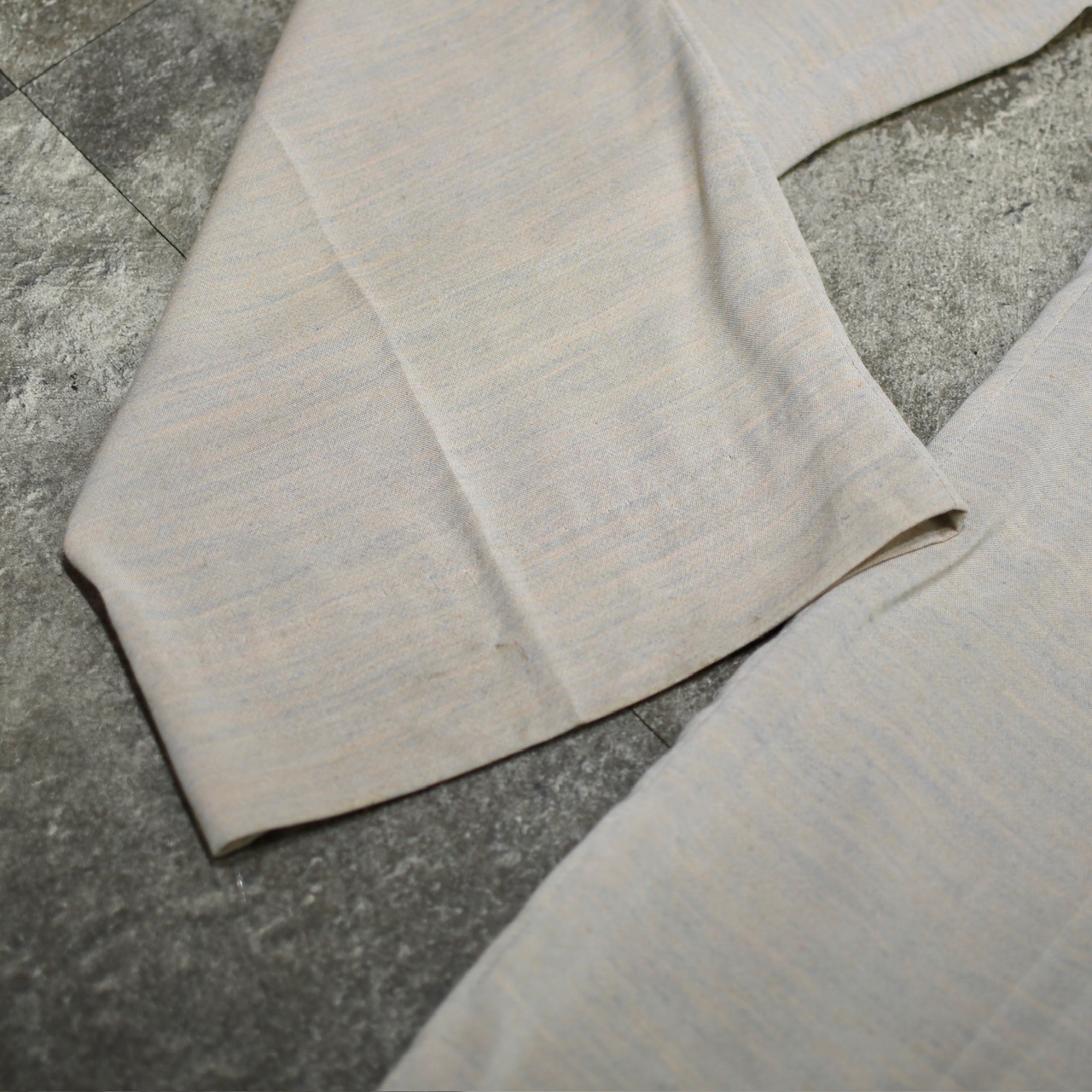 PRONTI rayon blend "杢調" 2tuck slacks
