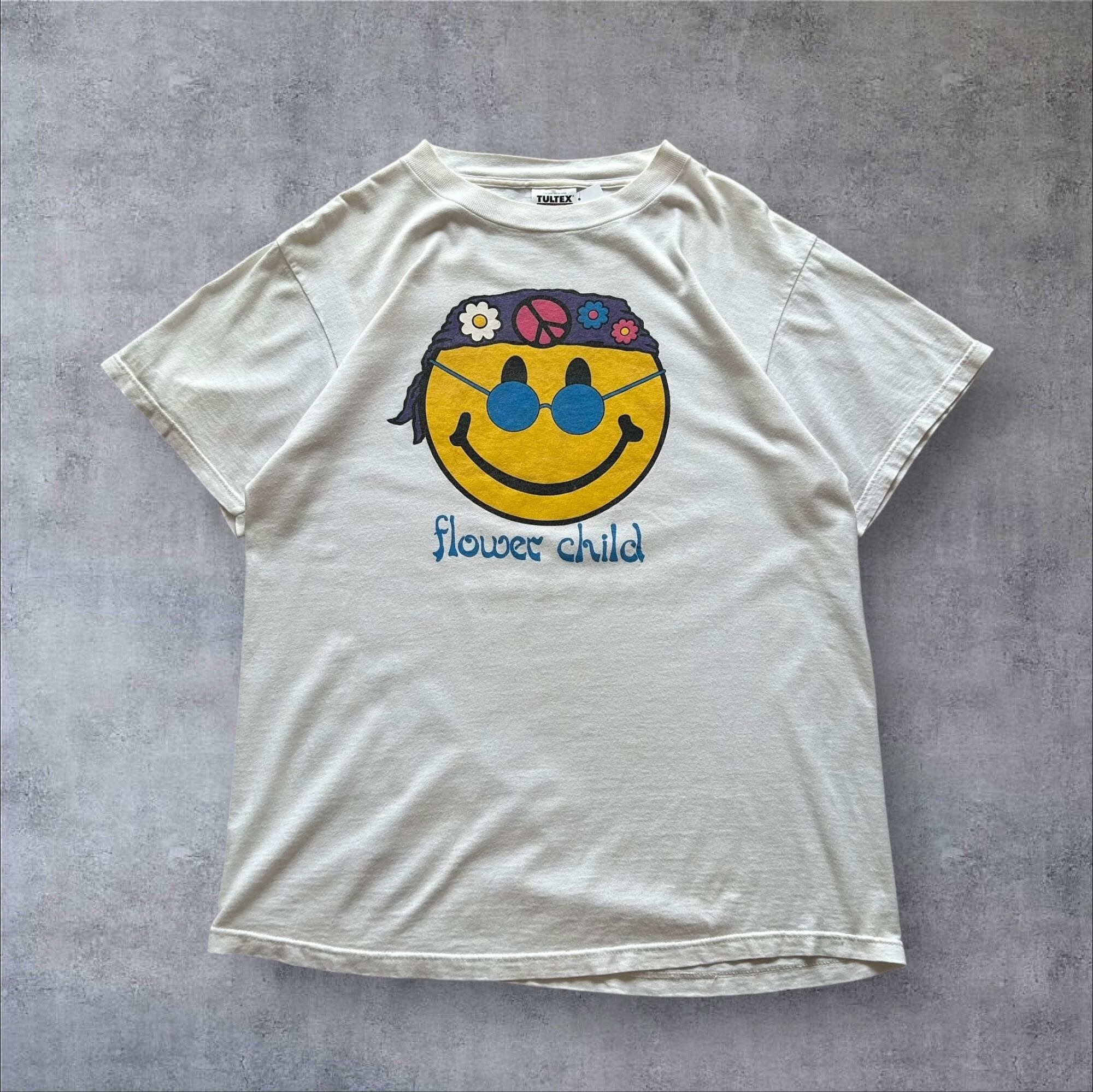 1990s Smiley Face "flower child" T-shirt【高円寺店】