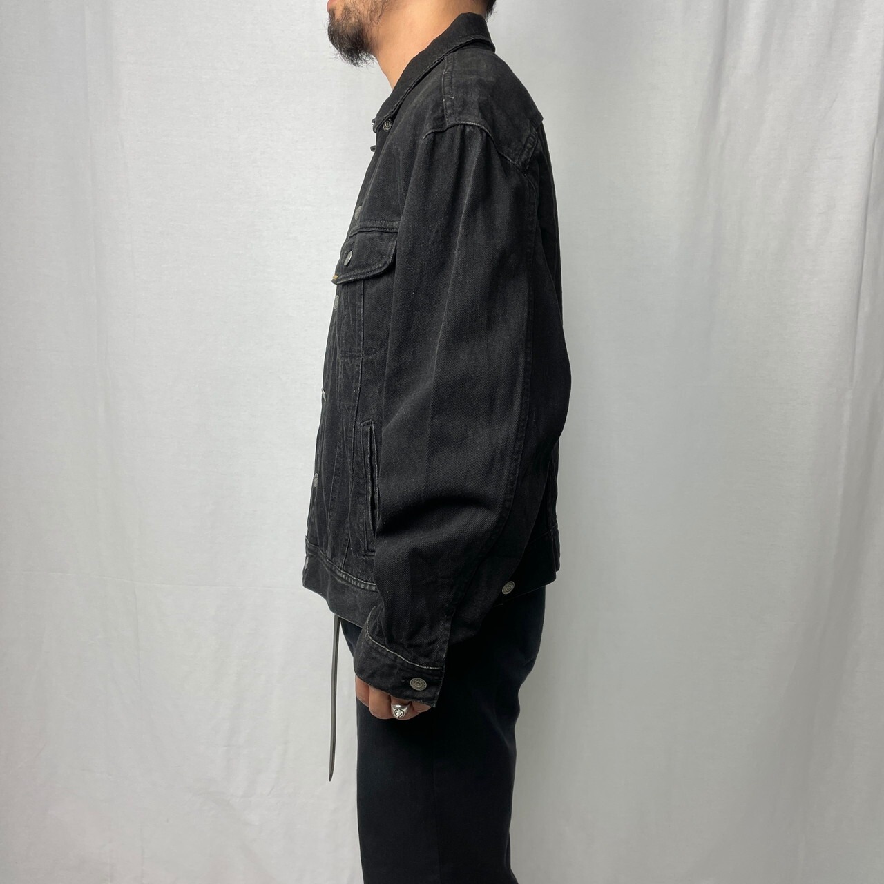 90年代 USA製 Lee リー 220 ブラックデニムジャケット メンズXL相当 