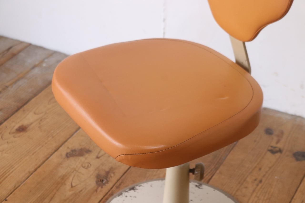 レトロ okamura オカムラ デスクチェア 学習椅子 回転 昇降