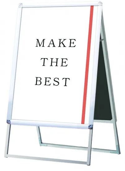 ポスターグリップスタンド看板 屋内用 B2両面シルバー