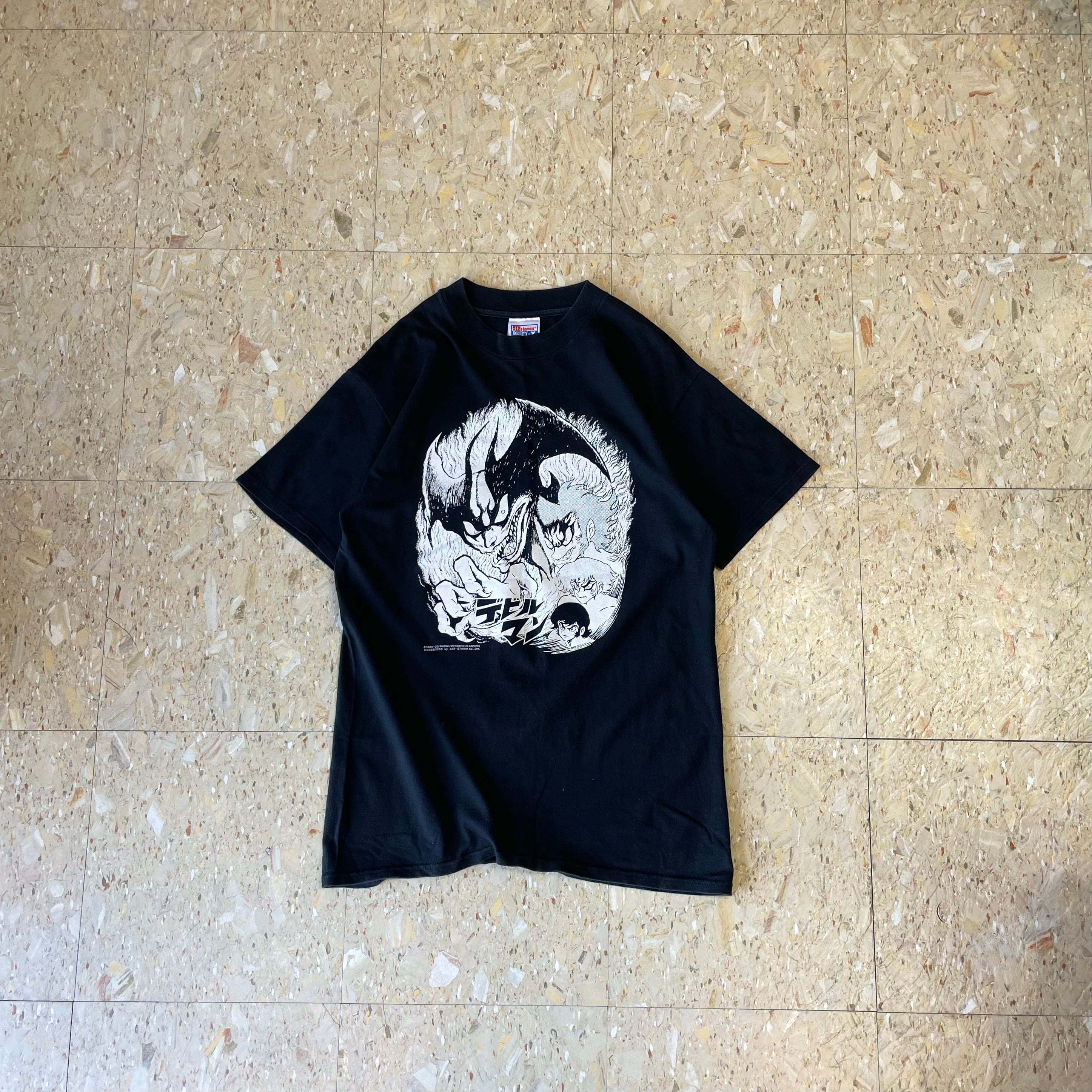 永井豪のダイナミックTシャツ デビルマン ロゴ 90s 【デビルマン】 DEVILMAN 永井豪 ダイナミック企画 Tシャツ