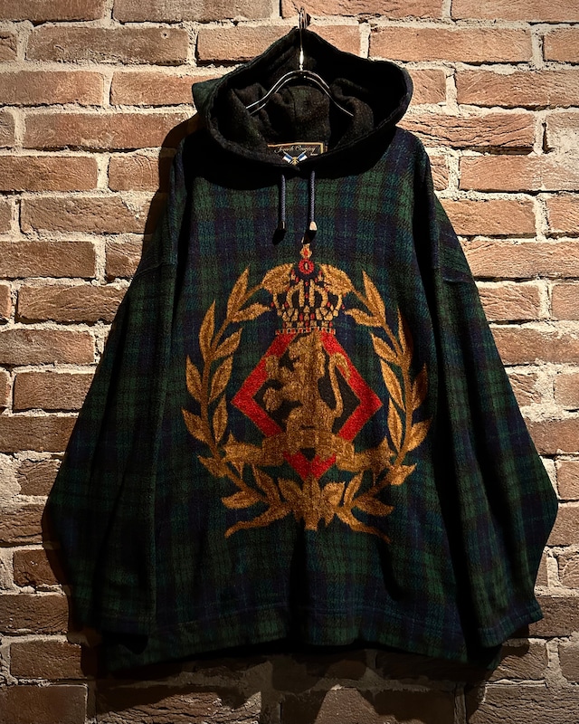 【Caka act3】90’s “EXPRESS” Vintage Black Watch Fleece Pullover