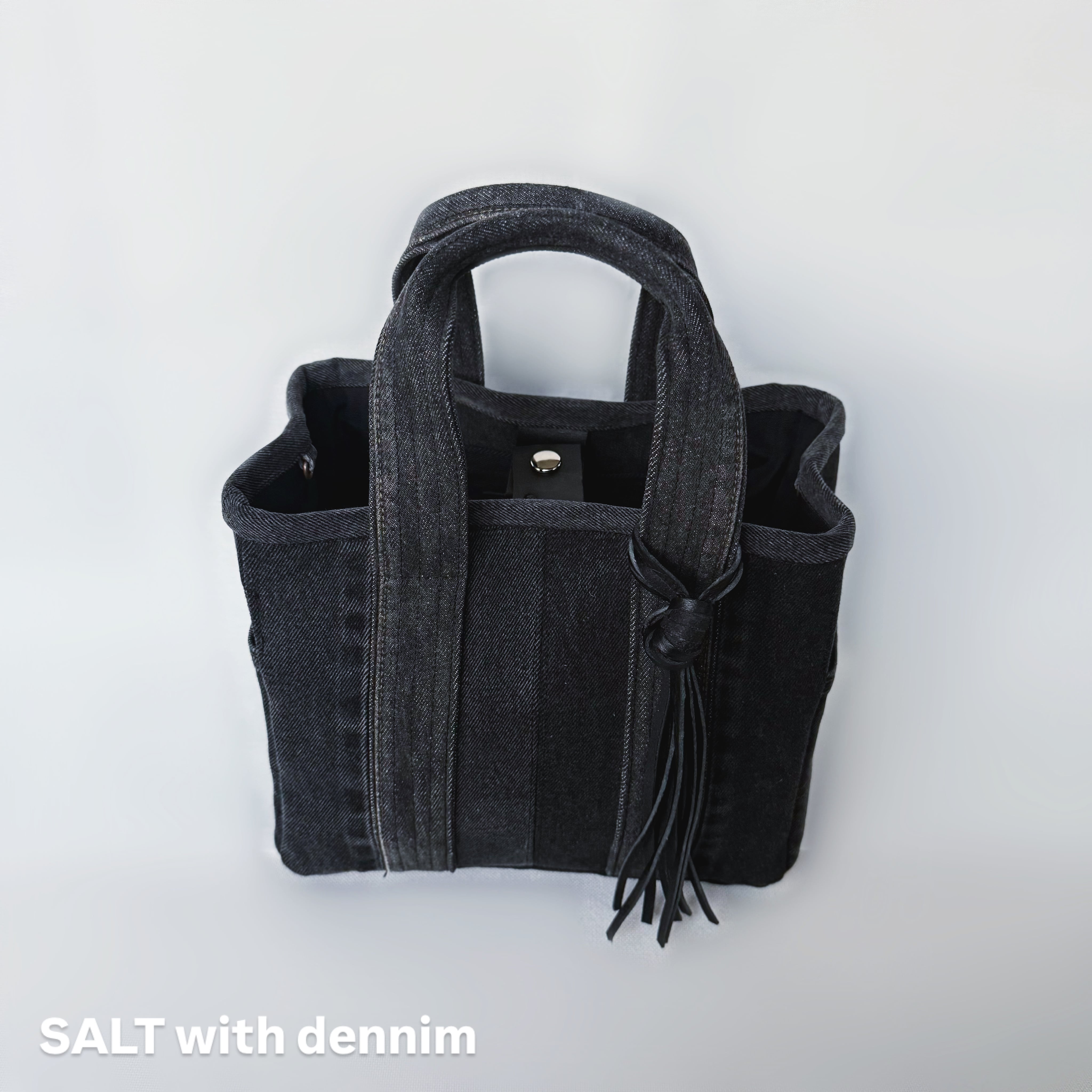 BlackDenimスクエアトートmini