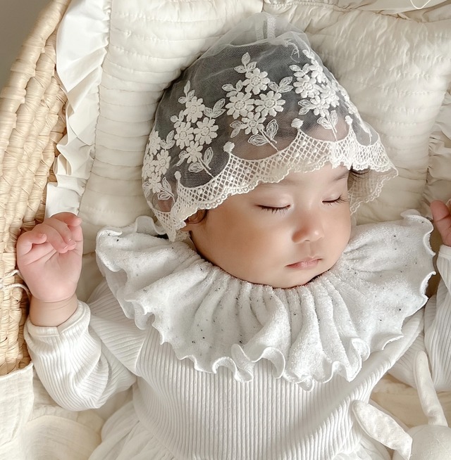 タオル地　つぶつぶ　×　フリルスタイ　-tsubu tsubu-  2type　つけ襟　日本製