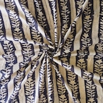 ブロックプリント生地【50cm単位】インド綿 ストライプ柄 黒×生成り #34969-BK2【再入荷】