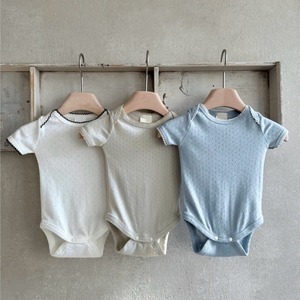 【BABY】夏作ベビー ノースリーブ ロンパース ジャガード 刺繍 ベビー服 女の子
