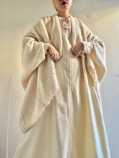 1970s Vintage Handwoven Design Knit Robe By Carny Couture