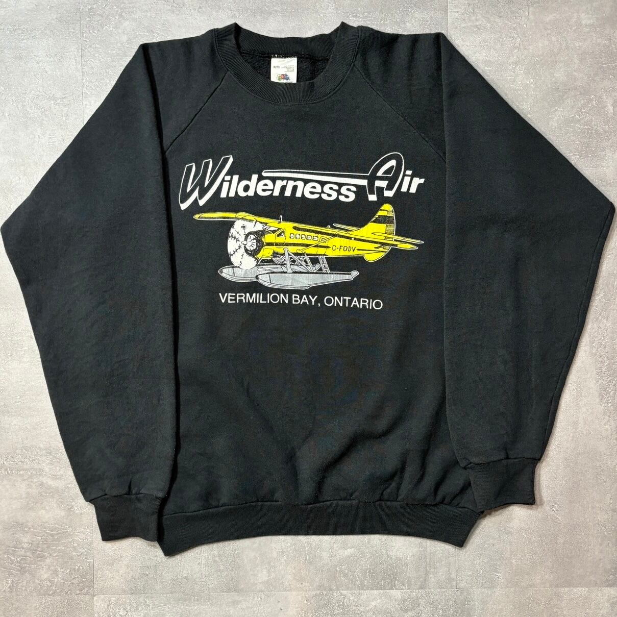 《XL》fruit of the room 飛行機 レトロ ラグラン 肉厚 スウェット 90年代〜 CANADA製 no.4101