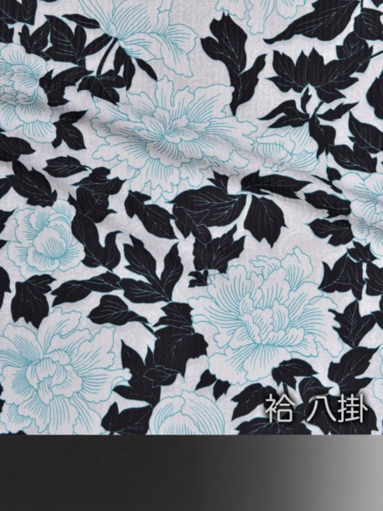 【受注商品】Rumi Rockきもの「白牡丹」 青緑　[A647]