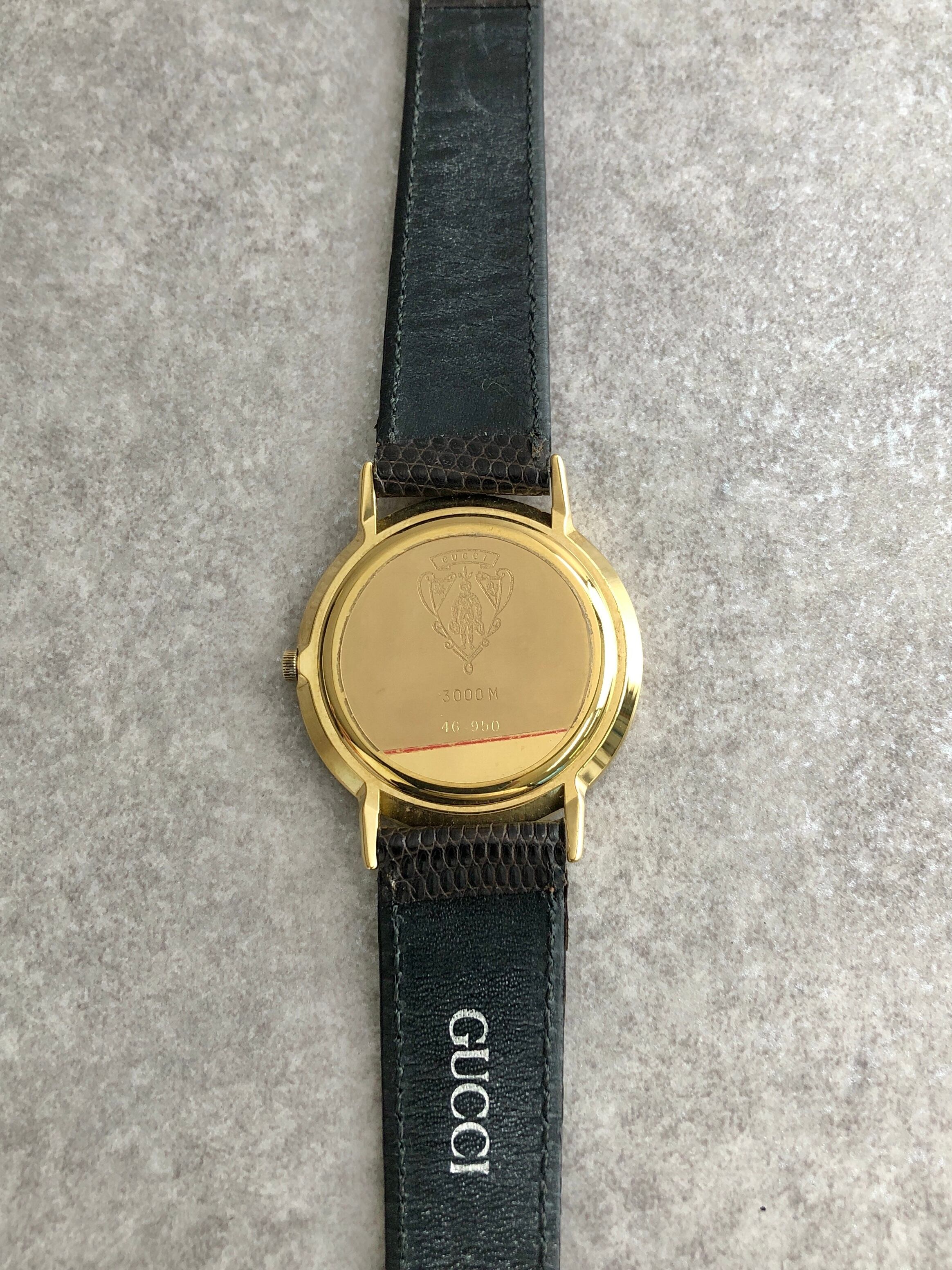 1円〜】GUCCI グッチ 腕時計 3000M ブラック ゴールド ラウンド 