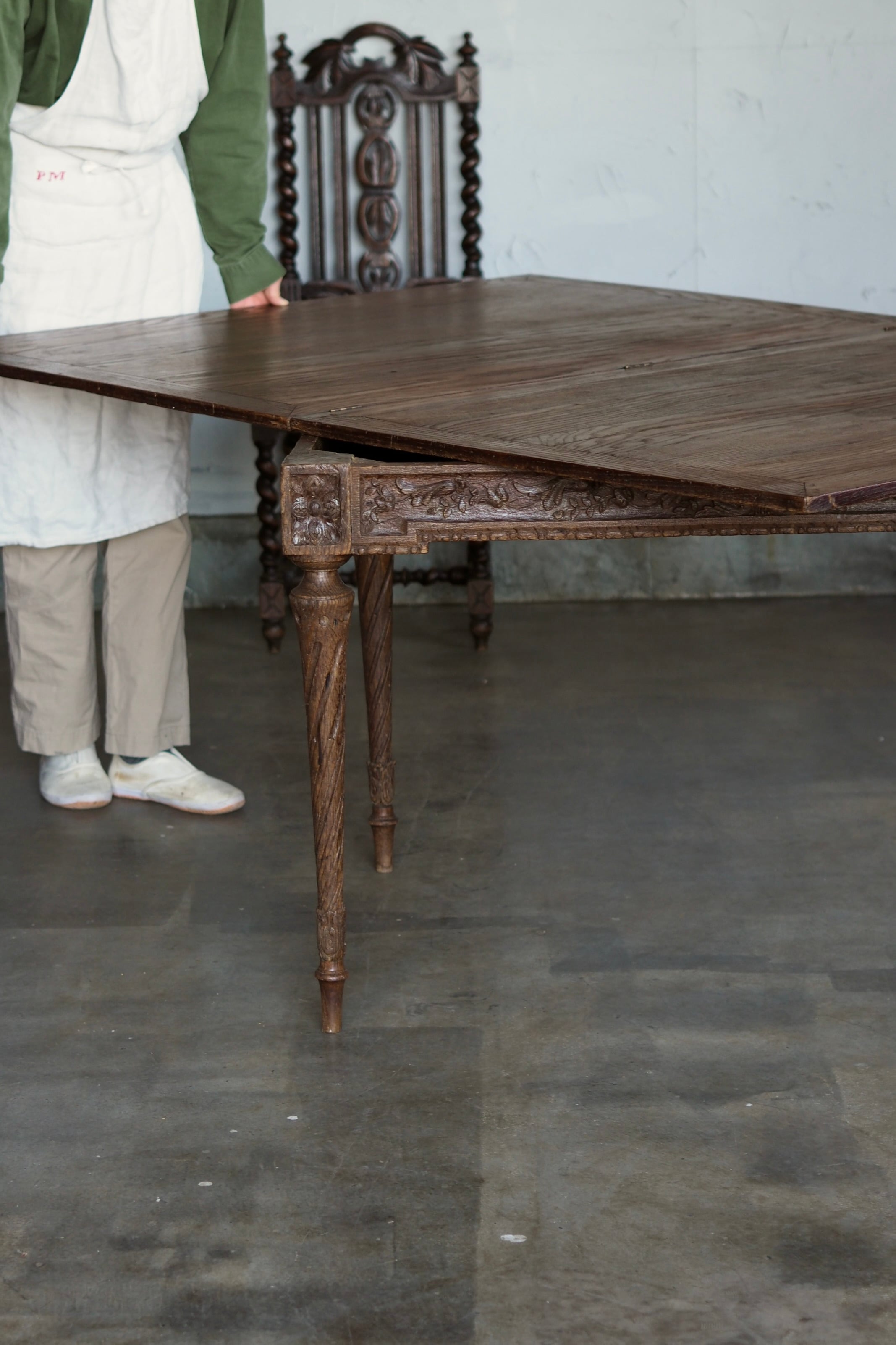 オーク 木彫テーブル-antique oak table | アンティーク.ヴィンテージ