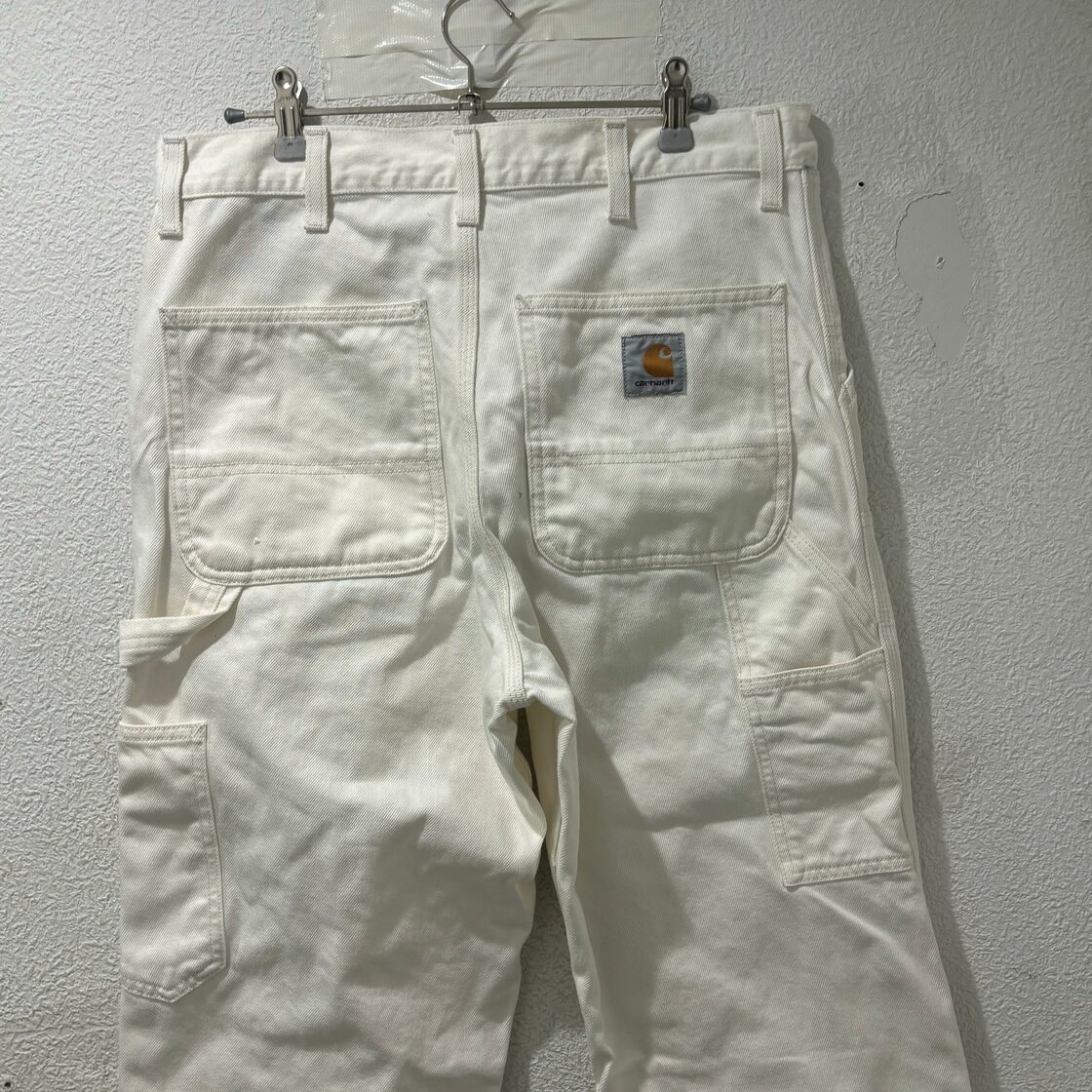 カーハート ダブルニー コットンペインターパンツ ホワイト 実寸(35x30 