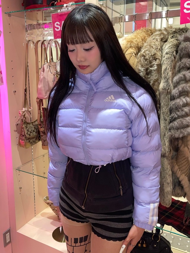 adidas REMAKE CROPPED PUFFER JACKET   y2k