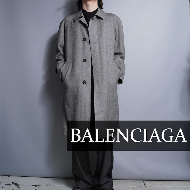 BALENCIAGA】バレンシアガ ヘリンボーンステンカラーコート ライト