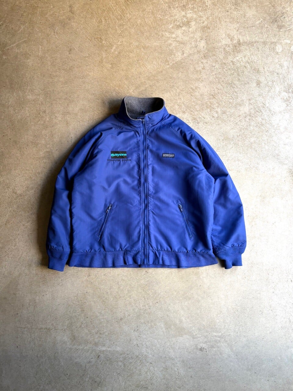 USA製 90’s LAND'S END FLEECE LINER NYLON WARMUP JACKET “Sayers COMPUTER SOURCE”