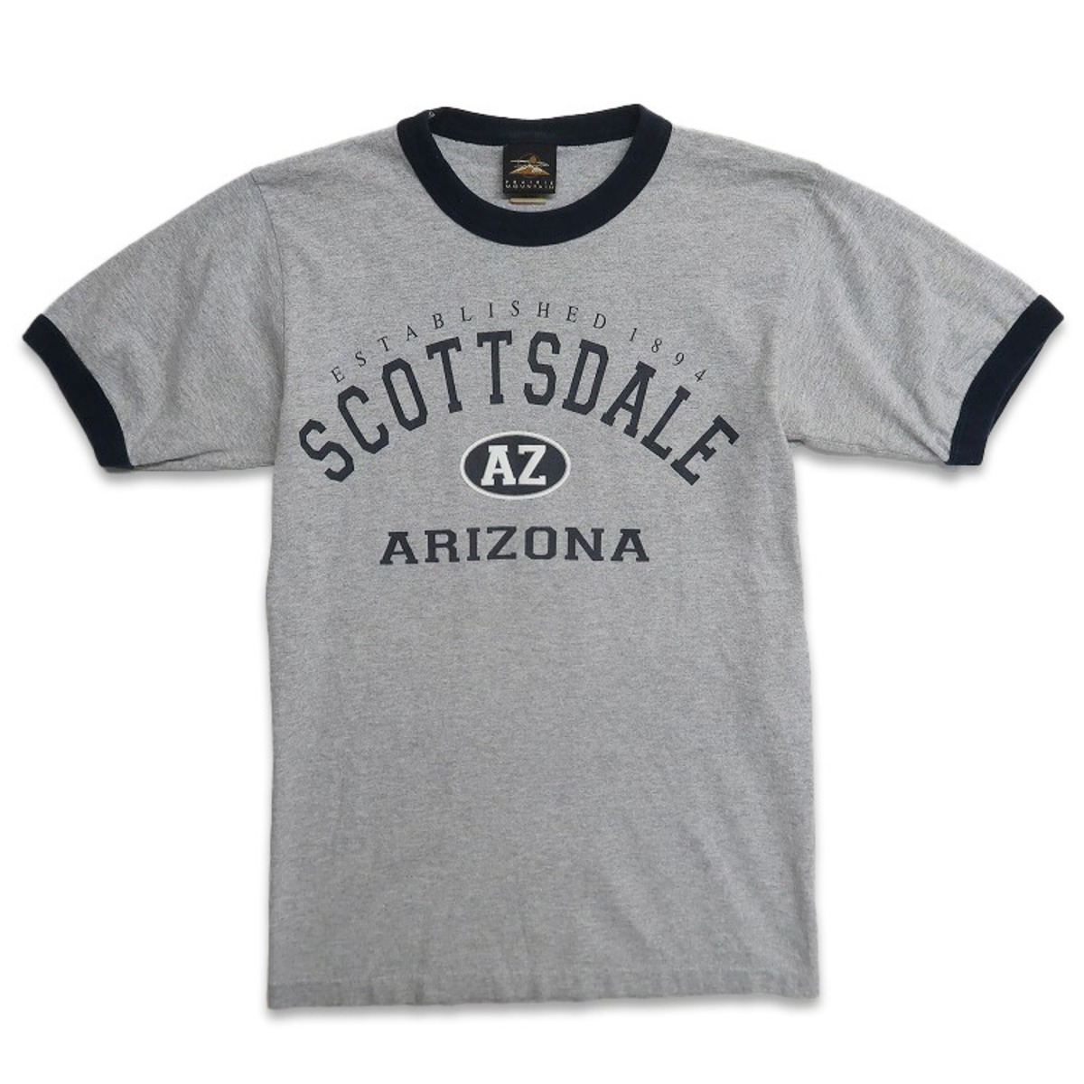 古着 90年代 USA製 PRAIRIE MOUNTAIN プリント リンガーTシャツ 