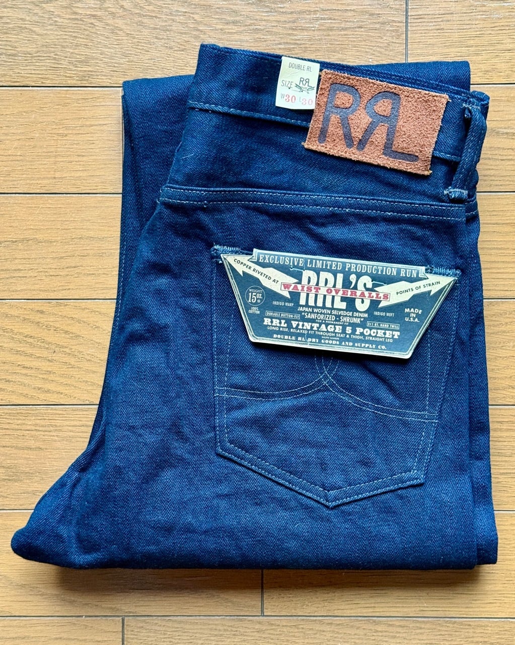 新品 RRL 限定品 アメリカ製 ビンテージ5ポケットデニム W30-L30