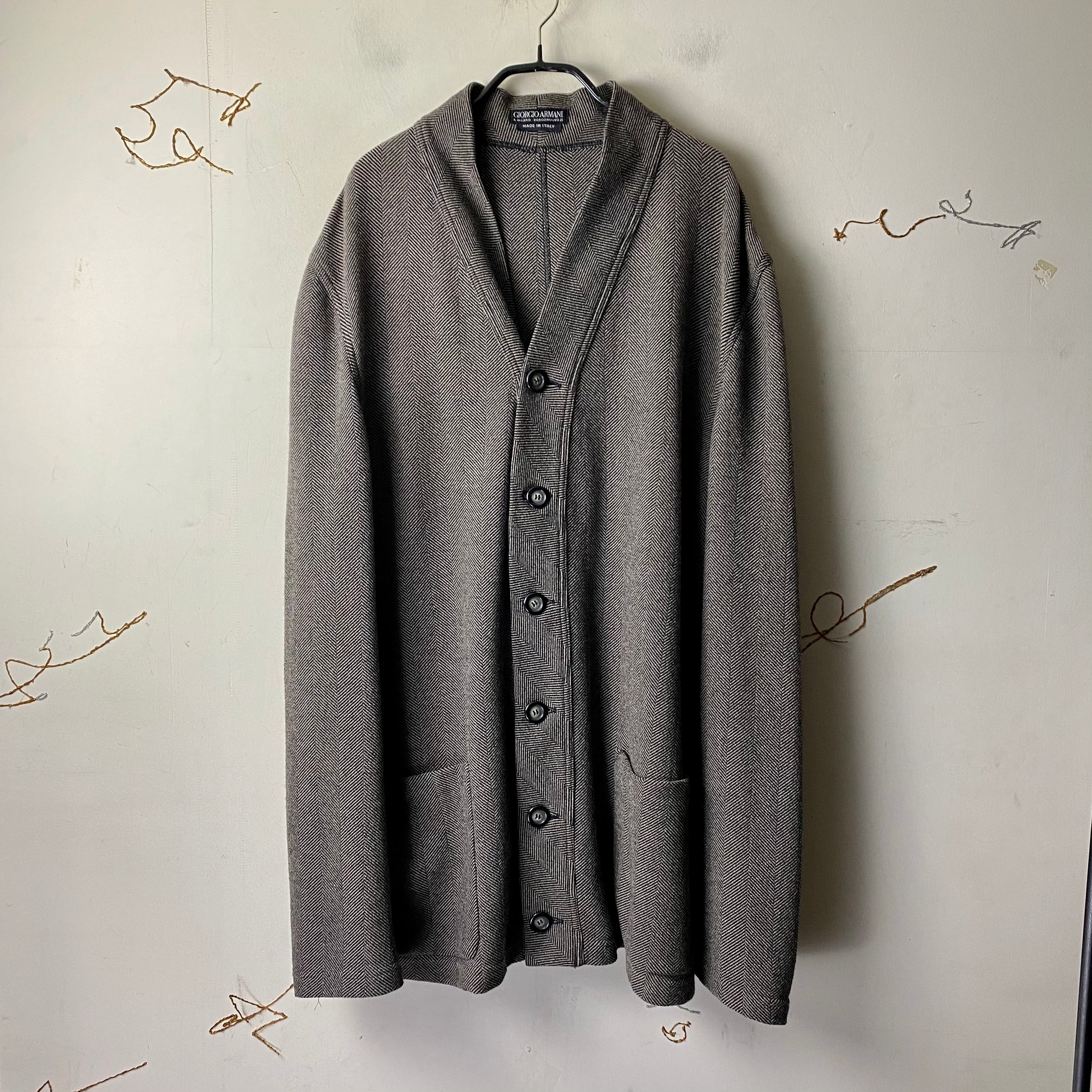 vintage GIORGIO ARMANI herringbone cardigan | NOIR ONLINE 