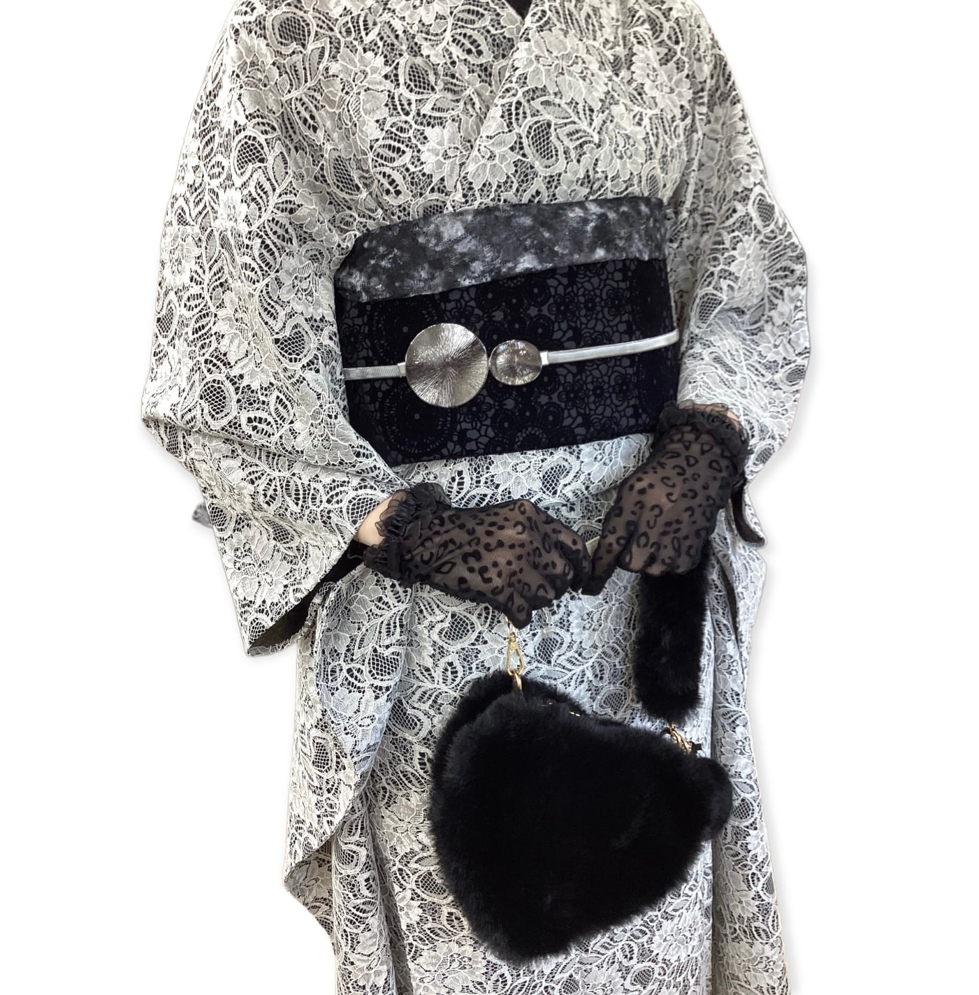 振袖/レース振袖/ブラック/単衣/新品お仕立て上がり/着物/ポリエステル 振袖/レース振袖/ブラック/単衣/新品お仕立て上がり/着物/ポリエステル