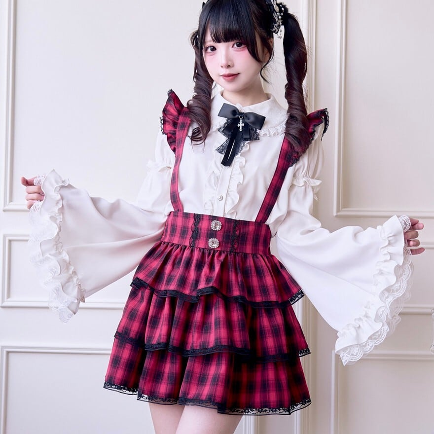 地下アイドル　衣装　 スカート アイドル 衣装スカート アイドルチェック柄衣装 ライブ サスペンダー
