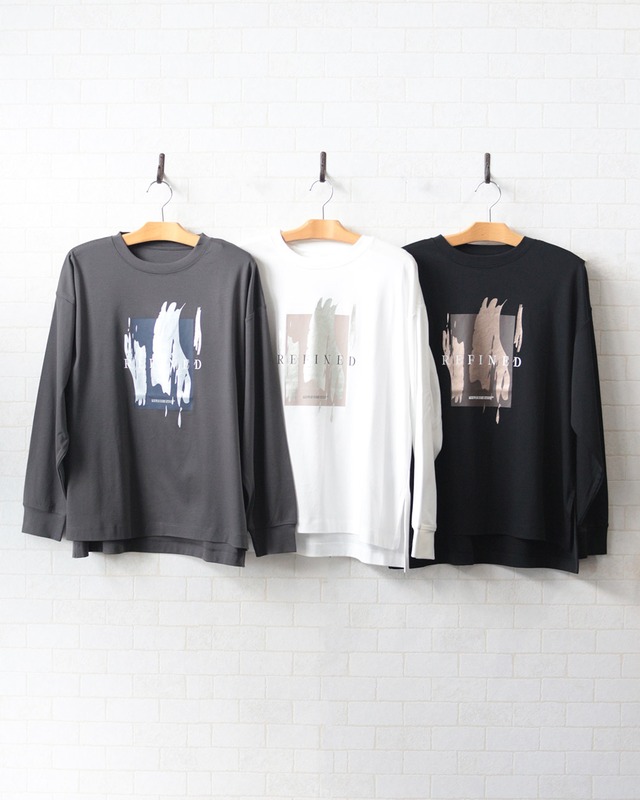 【hunch】コンパクトスムース箔プリント ロングTシャツ　(260907)