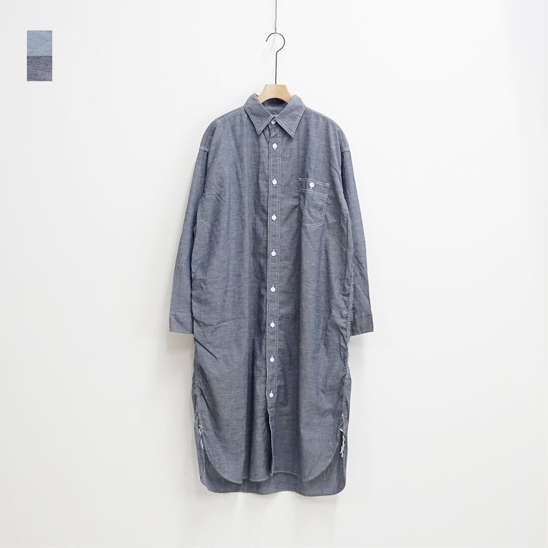 ichi　イチ　Chambray Work Long Shirt　シャンブレーワークロングシャツ　(211213)